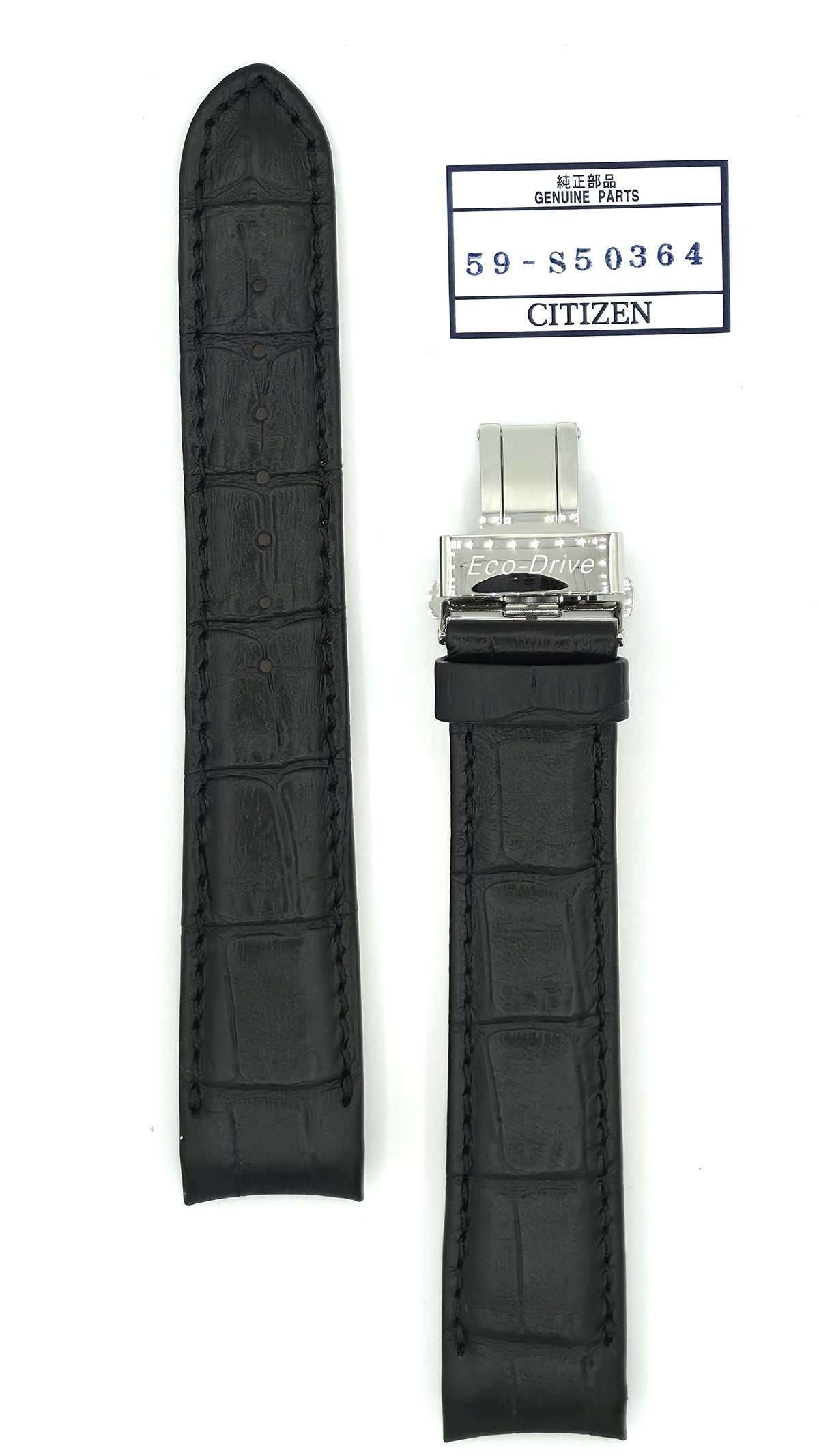 Citizen BL8000/BL8040 Leather strap black with folding clasp 20mm 59-S50364