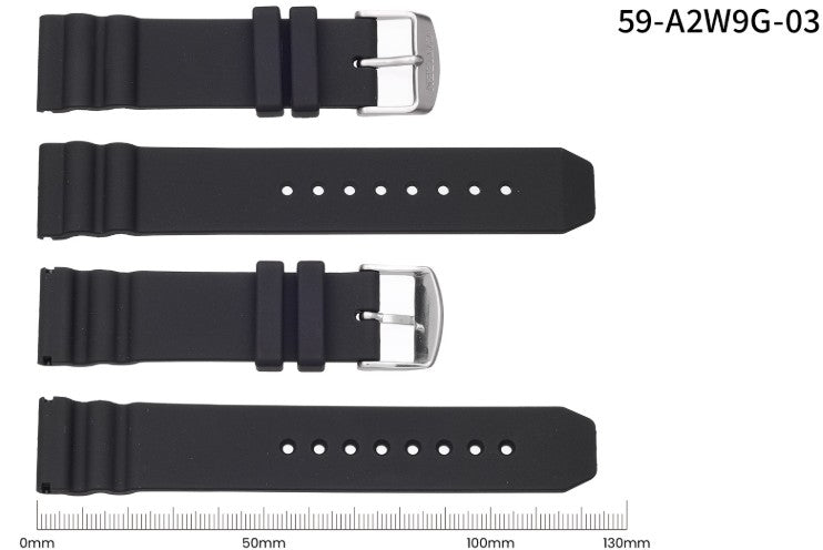 Citizen sukeltajankellon kumiranneke musta 22mm 59-A2W9G-03