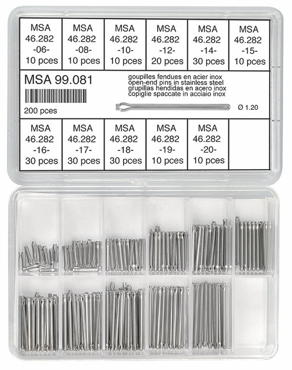 Haaranastalajitelma 200kpl, 6mm-20mm x Ø1.20 mm Horotec MSA99.081
