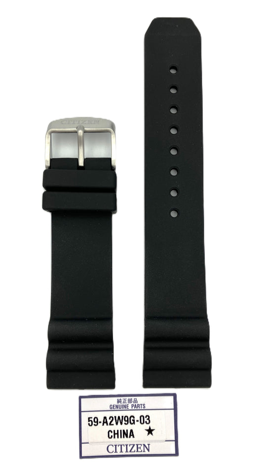 Citizen sukeltajankellon kumiranneke musta 22mm 59-A2W9G-03