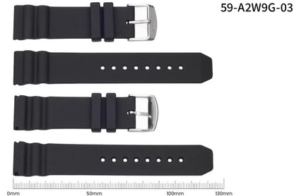 Citizen diver rubber strap black 22mm 59-A2W9G-03