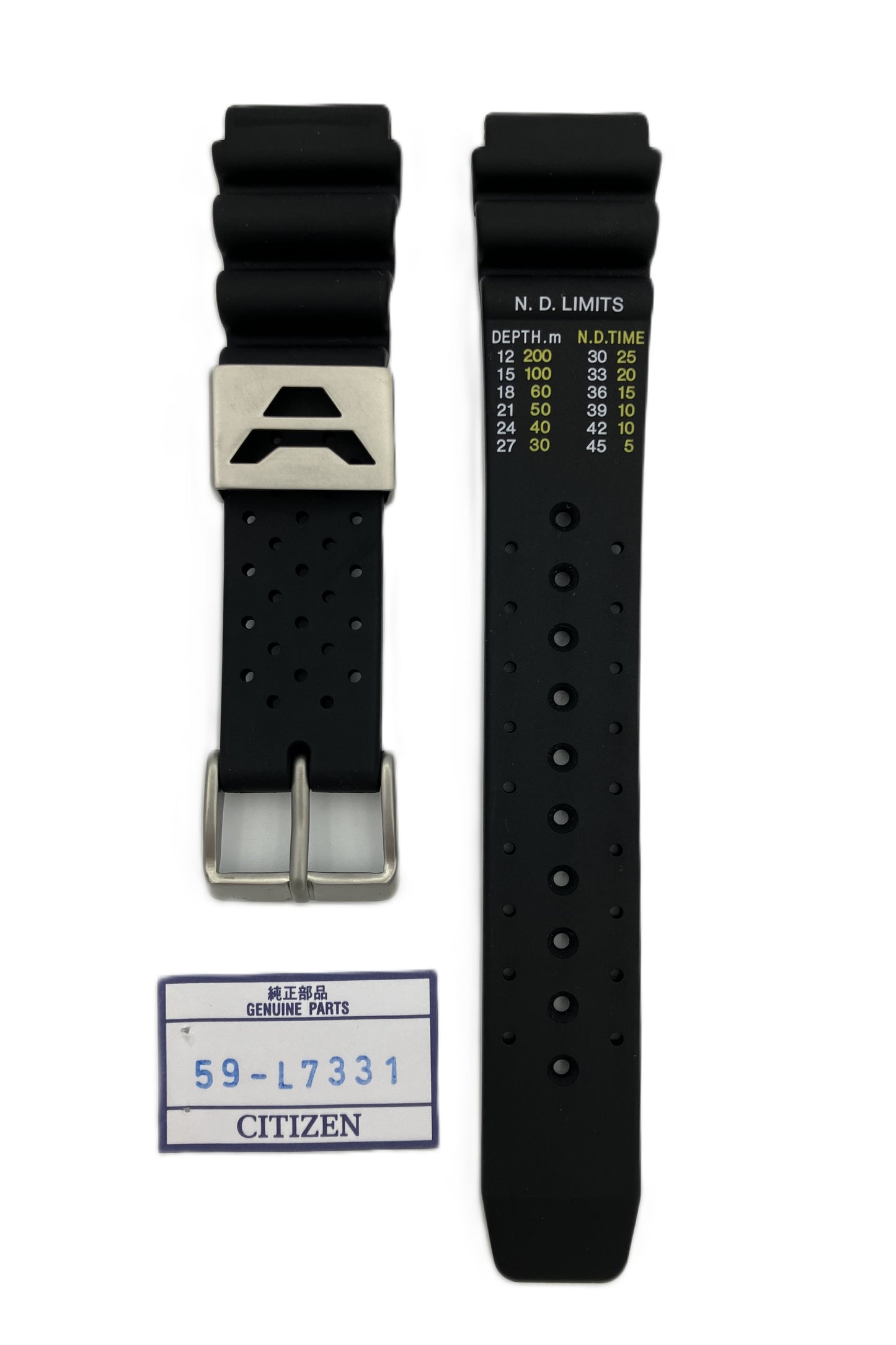 Citizen sukeltajankellon kumiranneke musta 19mm 59-L7331