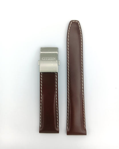 Citizen BJ7010-24W nahkaranneke ruskea linkkulukolla 22mm 59-S51702