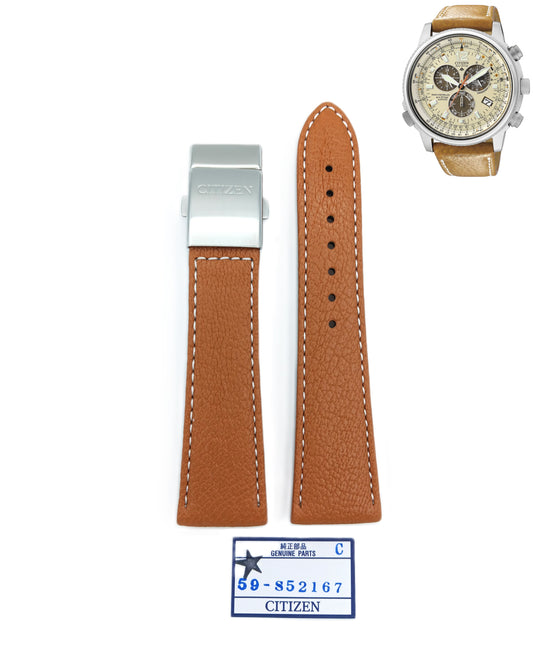 Citizen AS4020-44B nahkaranneke ruskea linkkulukolla 23mm 59-S52167
