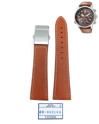 Citizen AS4020-44X Leather strap brown with clasp 23mm 59-S52168