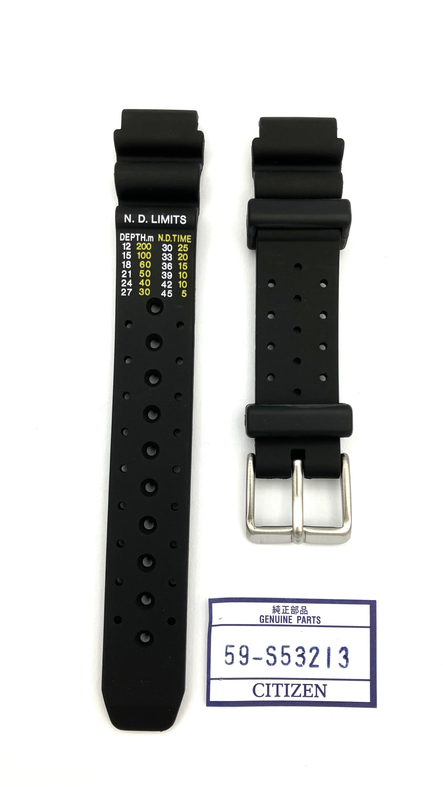 Citizen EP6050-17E sukeltajankellon kumiranneke musta 15mm 59-S53213