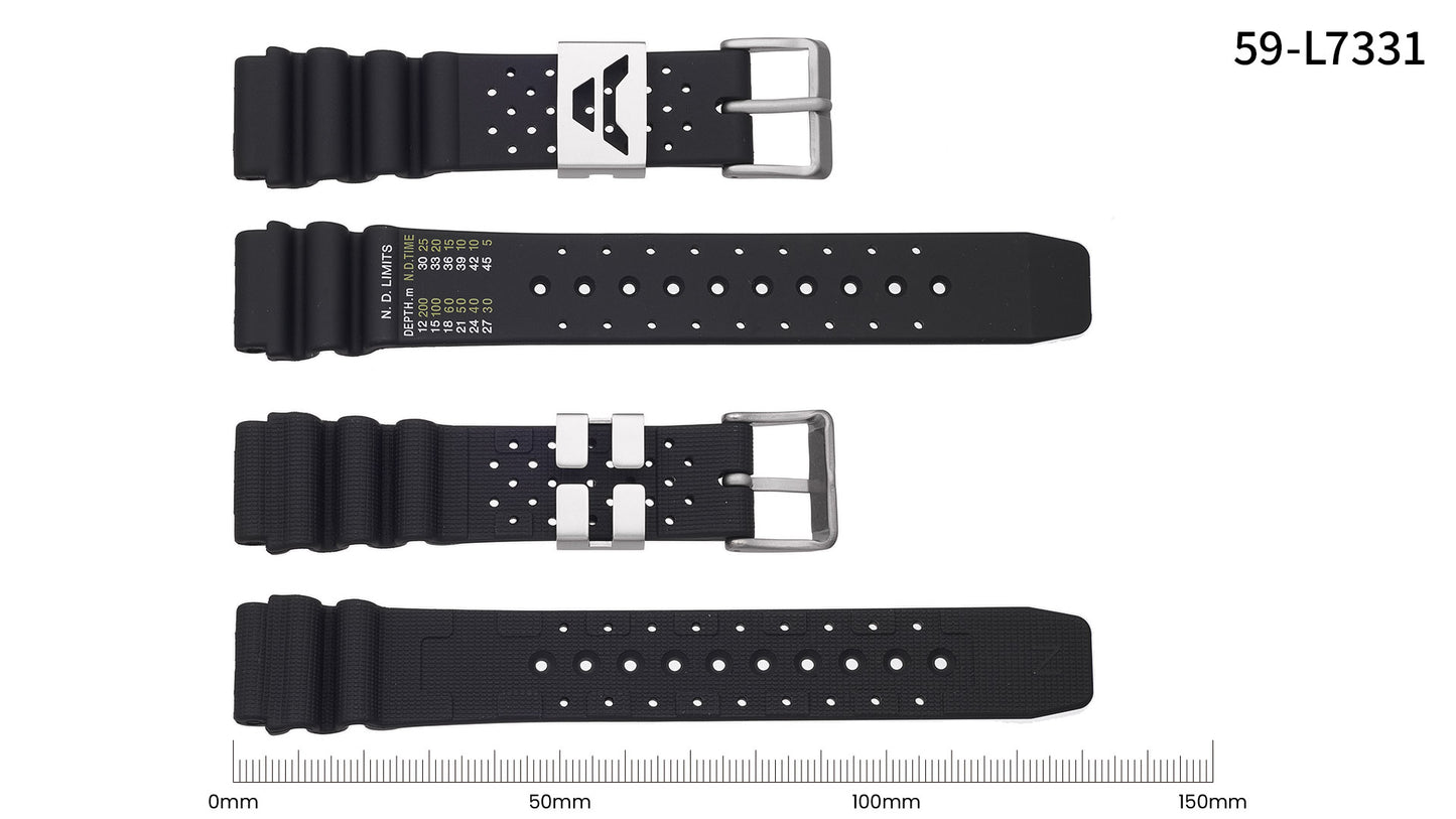 Citizen sukeltajankellon kumiranneke musta 19mm 59-L7331