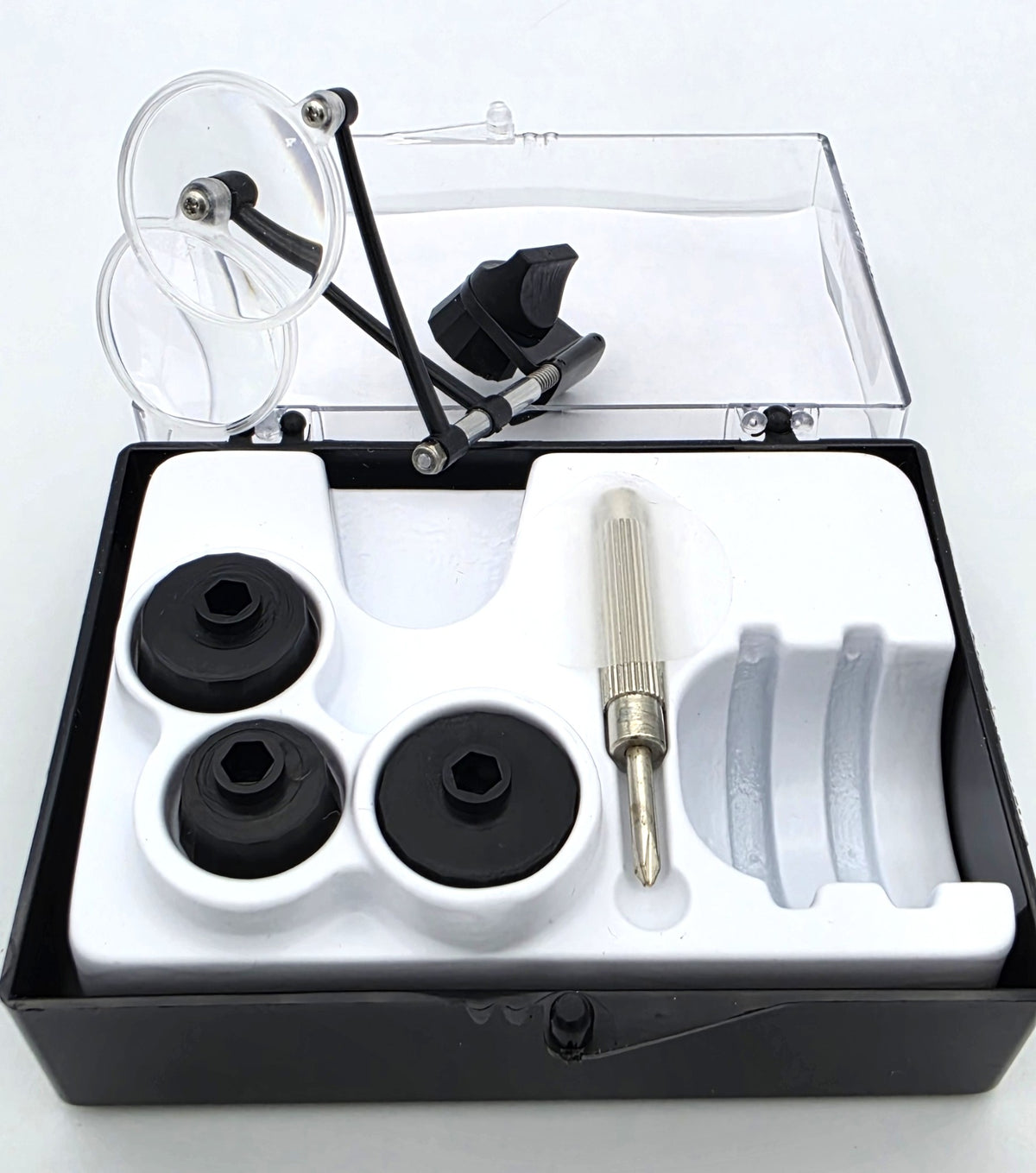Double lateral eyeglass for spectacles, magnification 4x-7x-11x