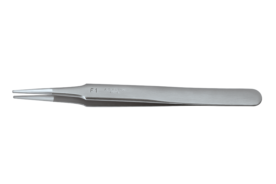 Rounded-tip tweezers, polished Horotec MSA12.302-F1