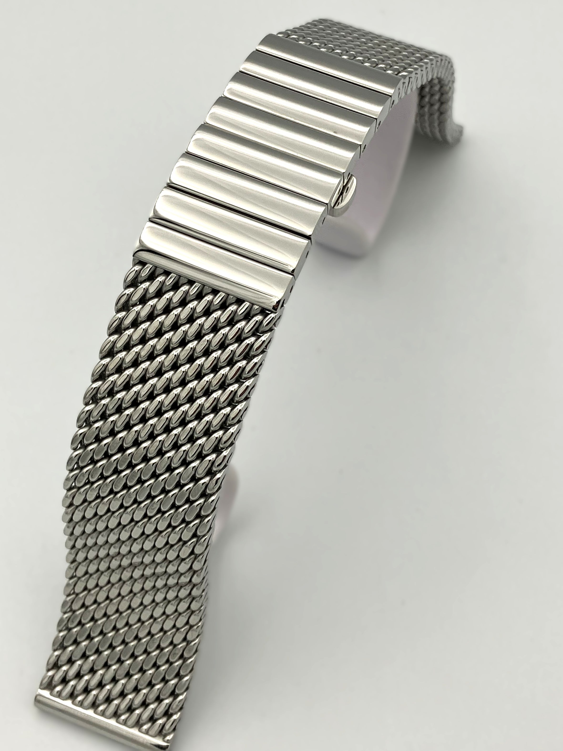 Mesh bracelet polished 20mm x 150mm - STAIB – Watch Service Finland