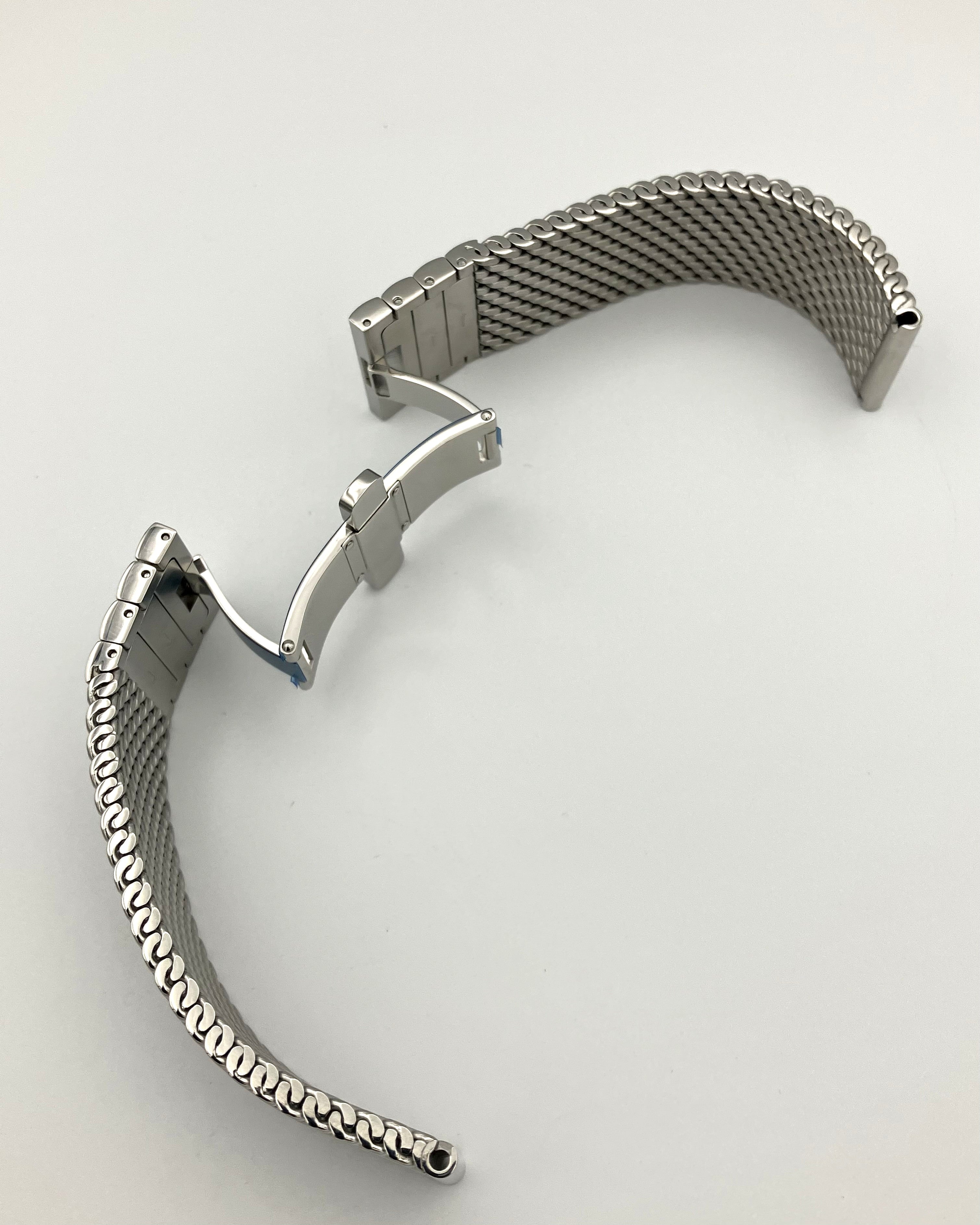 Mesh bracelet polished 20mm x 150mm - STAIB – Watch Service Finland