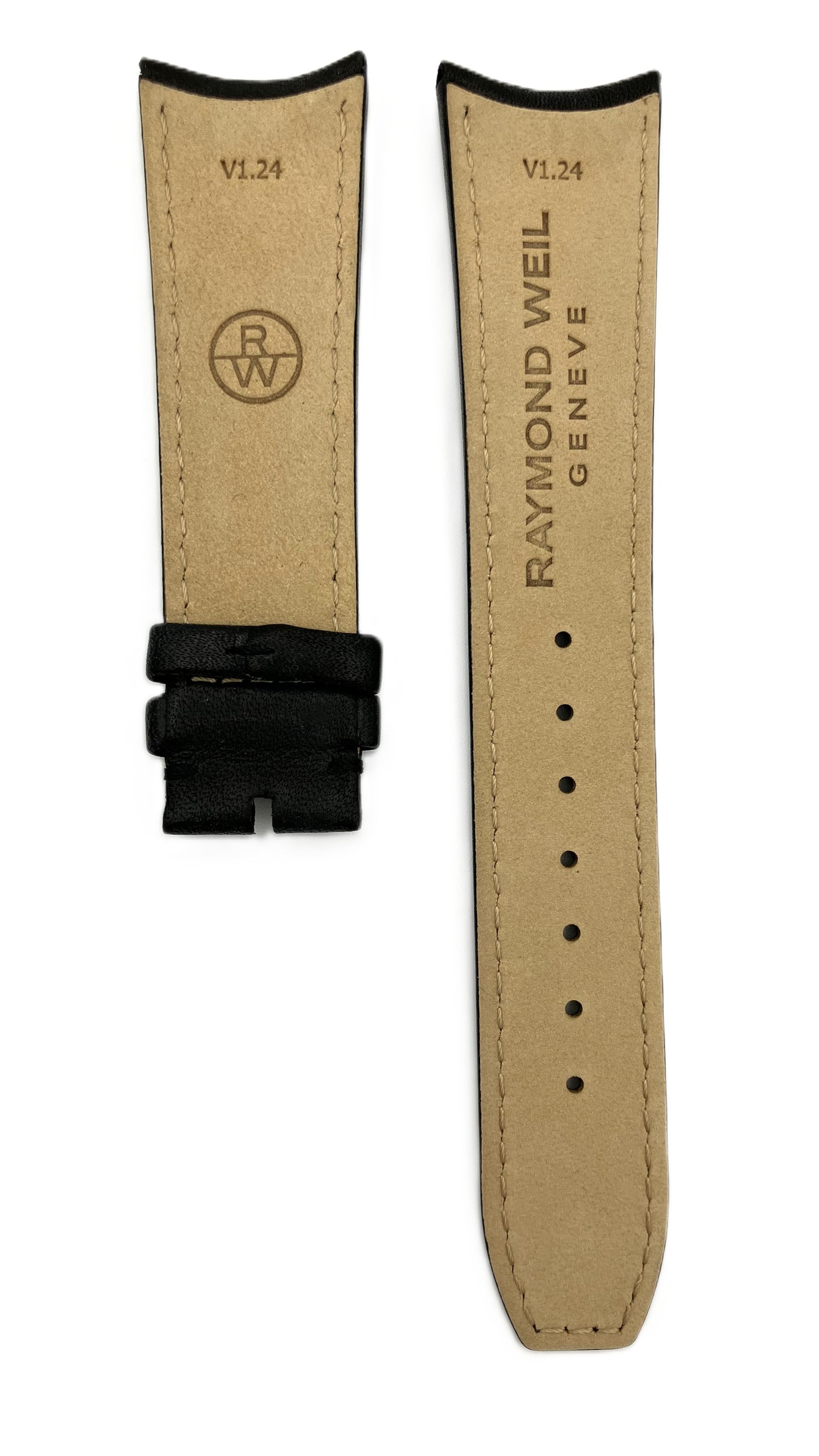 Nahkaranneke musta Raymond Weil Freelancer 22mm, ei lukkoa SV2201-2780-R-8