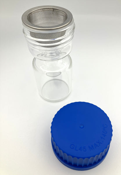 Glass bottle with steel strainer for Epilames 30 ml