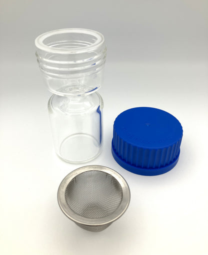 Glass bottle with steel strainer for Epilames 30 ml
