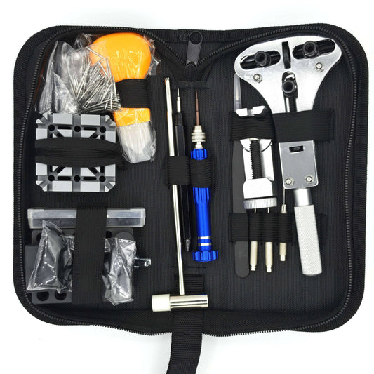 Watch repair tool kit, black case